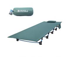 YAHILL Lit de Camp et de Pêche Ultraléger Pliant Sac à Dos Tente Portable. Fourniture en Alliage d’alluminium pour l’extérieur, Le Voyage, la randonnée, la Chasse.(Nouveau Lit Decamp- Vert)