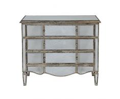 Côté Table 22264 Commode avec 3 Tiroirs + Miroir Bois/Verre Patiné Mordoré 101 x 87 x 39 cm