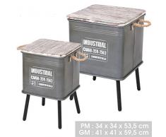 JIGUI Table Basse Chevet en Bois Malle Coffre Industrielle Militaire LOFT