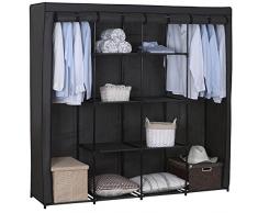 WOLTU SS5024gr Armoire de Rangement en Tissu Pliant,XXXL penderie de Chambre DIY intérieur 174x46x169cm,Gris