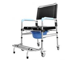 YUN TAO Pliant en aluminium nuit en fauteuil roulant Siège rembourré Commode mobilité personnelle Salle de bain Douche Chaise adulte toilettes sécurité Cadre président Max.150kg