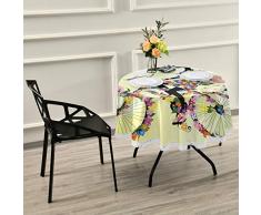 Mnsruu Nappe Ronde Romantique en macramé avec Motif de vélo et Papillon pour Table de Buffet, fête, dîner de Vacances 152,4 cm