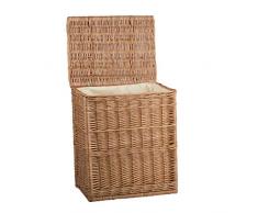 Coffre de Rangement en Osier rectangulaire, Panier a Linge,Malle en Osier avec Une Doublure