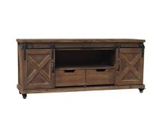 LORIGINALE DECO Bahut Enfilade Meuble Télé TV Industriel Campagne Porte Coulissante 140 cm