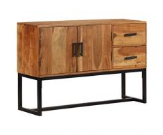 vidaXL Buffet Bois dAcacia Massif Marron Armoire Commode Table dAppoint