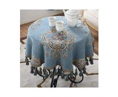 MWPO Nappe Ronde, Chenille élégante et Romantique Convient pour Table Buffet, Soirée, Dîner, Mariage, Hôtel, Restaurant Western (Couleur: A, Taille: Diamètre 120cm)