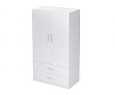 Marque Amazon - Movian Inari Modern Armoire 2 Portes et 2 Tiroirs, Blanc, 57 X 100 X 180 cm