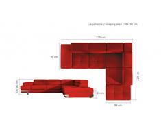 JUSTyou EMPORIO Canapé d'angle Sofa canapé lit avec coffre Cuir écologique (lxLxH): 223x275x70/90 cm Blanc Angle droit