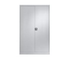 Mauser Armoire métallique à portes battantes - 4 tablettes, largeur 1200 mm gris clair, profondeur extérieure 420 mm - Armoire Armoire métallique Armoire à portes battantes Armoires Armoires métalliques Armoires à portes battantes Armoire de bureau