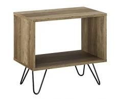 [en.casa] Table de Nuit Table de Chevet MDF Métal Bois 48cm x 29,5cm x 45cm