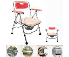 Chaise de Commode en Alliage daluminium - Chaise de Commode de Chevet - Sièges de Douche - Réglable en Hauteur - Chaise pour Cadre de sécurité Portable - pour Femme Enceinte/Patiente