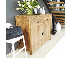 Buffet en Bois de Teck recyclé 2 tiroirs 2 Portes