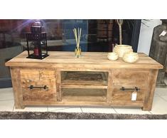 Opium-Outlet Teck Commode lowboard Buffet avec poignées en métal