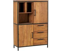 KOH DECO Enfilade 2 Portes 3 tiroirs en Teck Roster - Casita