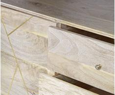 Enfilade design bois pieds métal doré ROSINE - 147cm