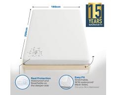 Dreamzie Protège Matelas Imperméable 160x200cm - Alèse Respirante, Hypoallergénique, Anti-Acarien, Anti-Bactérien Traitement Nouvelle Génération Bi-Ome : Protection Optimale - Garantie 15 Ans