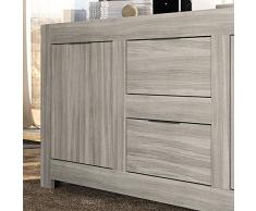 M-012 Enfilade contemporaine Couleur chêne Gris Sofia