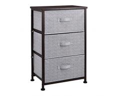 AmazonBasics Commode pour armoire - 3 tiroirs en tissu - bronze