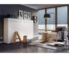ESF - Lit escamotable mural horizontal 140x200cm Blanc Mat - CO04-1966