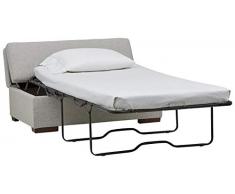 Rivet - Canapé-lit ottomane convertible moderne, 122 cm, Gris clair