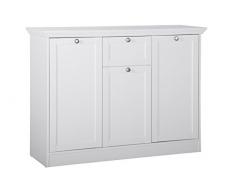 Inter Trade 1598 Enfilade buffet bahut bas 3 Portes 1 Tiroir Bois Blanc 120 x 40 x 90 cm