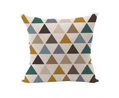 Nunubee Retro Lit linge de Coton Oreiller Maison Carré Décor Doux Taie d'Oreiller Sofa Housse De Coussin Style 24