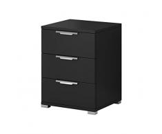 E-com Commode de Nuit Noir 61 x 46 x 42 cm