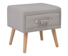 vidaXL Table de Chevet Table de Nuit Commode Table d’Appoint Bout de Canapé Table Basse Chambre à Coucher Salon Salle de Séjour Gris Tissu