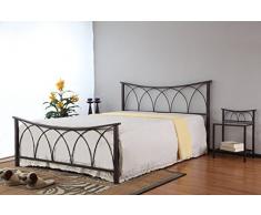 Matelpro-Lit contemporain en métal noir Celina-140 x 190 cm
