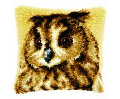 Kit coussin au point noué Hibou brun