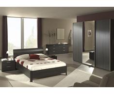 Matelpro-Commode double contemporaine 6 tiroirs chêne foncé Ursula