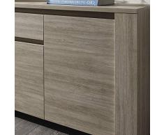 M-012 Enfilade Couleur chêne Gris contemporaine ANTOLE