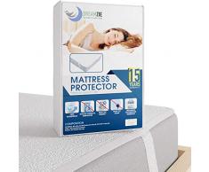 Dreamzie - Protège Matelas 140 x 190 cm Imperméable avec 4 Coins Elastiques - Alèse en Coton Respirant - Garantie 15 Ans