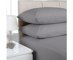 Drap-housse pour sommier épais en 100 % coton égyptien - Profondeur extra de 40 cm, Silver, King