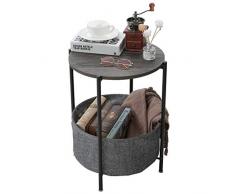 Plateau en métal - Table dappoint ronde - Plateau amovible pour lextérieur et lintérieur - Pour boissons - Table basse - Téléphone - Table de chevet Bois noir