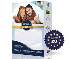 Protege Matelas 90x200 cm, Protège Matelas, Imperméable, Housse Anti Acarien, Housse Matelas, Alese 90x200 cm, Antibactérien, Anti-Moisissures, hypoallergénique - Made in UE - Garantie 15 Ans
