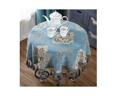 MWPO Nappe Ronde, Chenille Élégante Et Romantique, Convient pour Table Buffet, Soirée, Dîner, Mariage, Hôtel, Restaurant Western (Taille: 140cm)