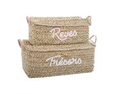 Atmosphera Lot de 2 Malles en Osier for Kids