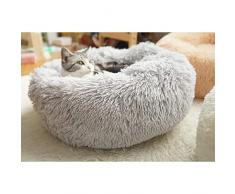 hjxvcsdh Lit de Chat en Peluche pour Animaux de Compagnie, lit de Couchage Rond Doux et Moelleux en Peluche