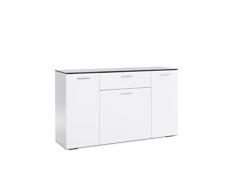 Inter Trade Corporation Magic 2 Enfilade 3 Portes 1 Tiroir, Bois, Blanc Brillant/Béton Foncé, 140 x 40 x 84 cm