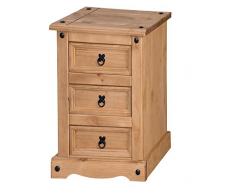 Mercers Furniture Corona Table de Chevet 3 tiroirs étroite, en Bois, pin