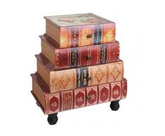 ts-ideen Commode Chiffonnier Étagère à Livres Table Style Vintage Antique Tournure de Livres Antiques