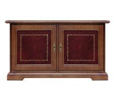 Meuble buffet bas 2 portes avec cuir