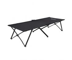 SONGMICS Lit de Camp Pliable, Lit Pliant de Voyage, Lit d’appoint, Sac de Transport Offert, Dimensions 206 x 75 x 45 cm, Capacité de Charge 260 kg, Noir GCB25H