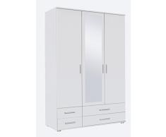 Matelpro-Armoire contemporaine 3 portes/4 tiroirs blanche Lazaro