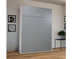 Tousmesmeubles Armoire Lit escamotable 2 Personnes - Wally - L 165 x l 45/213 x H 220 - Neuf