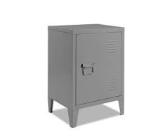 IDMarket - Table de Chevet en métal Grise Stella