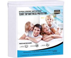 Utopia Bedding Protège-Matelas Imperméable Hypo-allergénique de Qualité Supérieure - sans Vinyle - Couvre-Matelas Ajustée (140 x 200 cm)