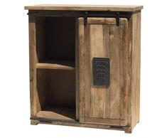 chemin_de_campagne Bahut Buffet à Bouteilles Porte Coulissante Bois Manguier Massif 100 cm x 89 cm