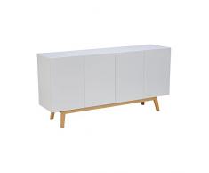 WEBER INDUSTRIES Home Bahut, Bois, Blanc, 160 x 41,6 x 80,1 cm